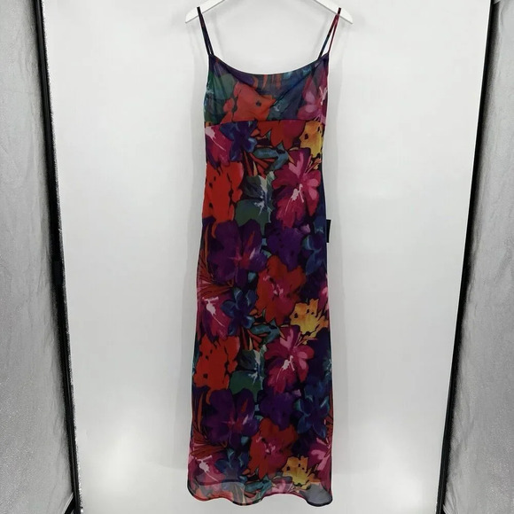 Lulus Meant to Amaze Watercolor Floral Cowl Neck Maxi Slip Dress Size Medium NWT - Picture 3 of 10
